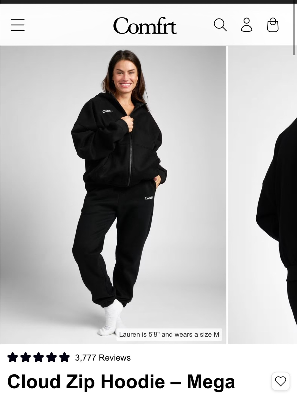 Cloud Zip Hoodie & Jogger Set - Black